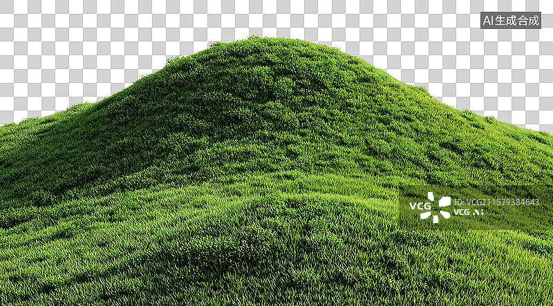 【AI数字艺术】覆盖着绿色苔藓的起伏地形图片素材