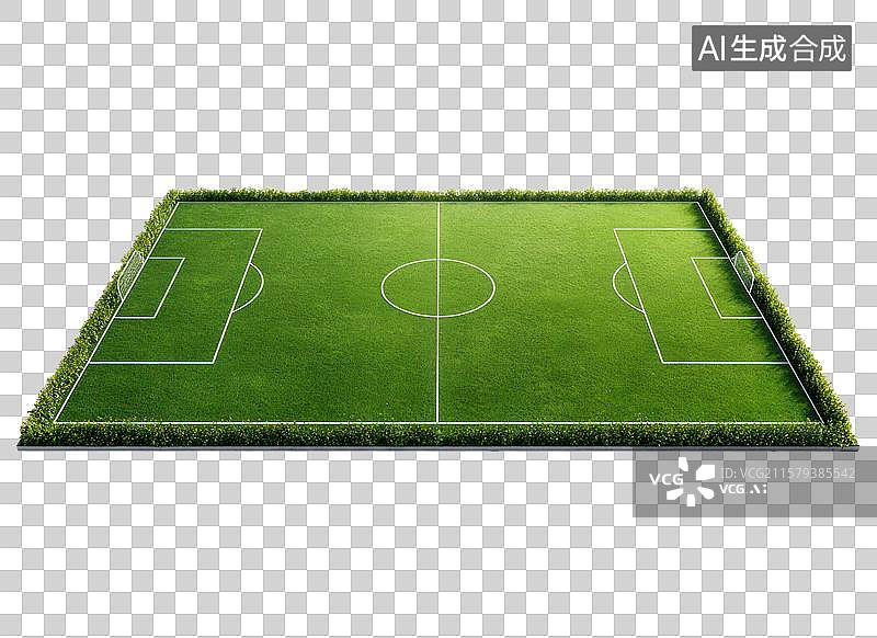 【AI数字艺术】一片有着白色标线的绿色足球场图片素材