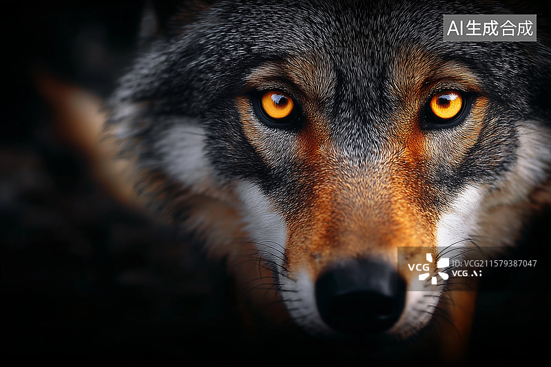 【AI数字艺术】狼特写图片素材