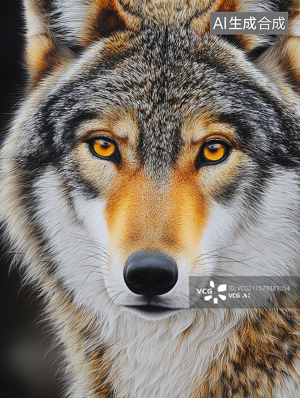 【AI数字艺术】狼特写图片素材