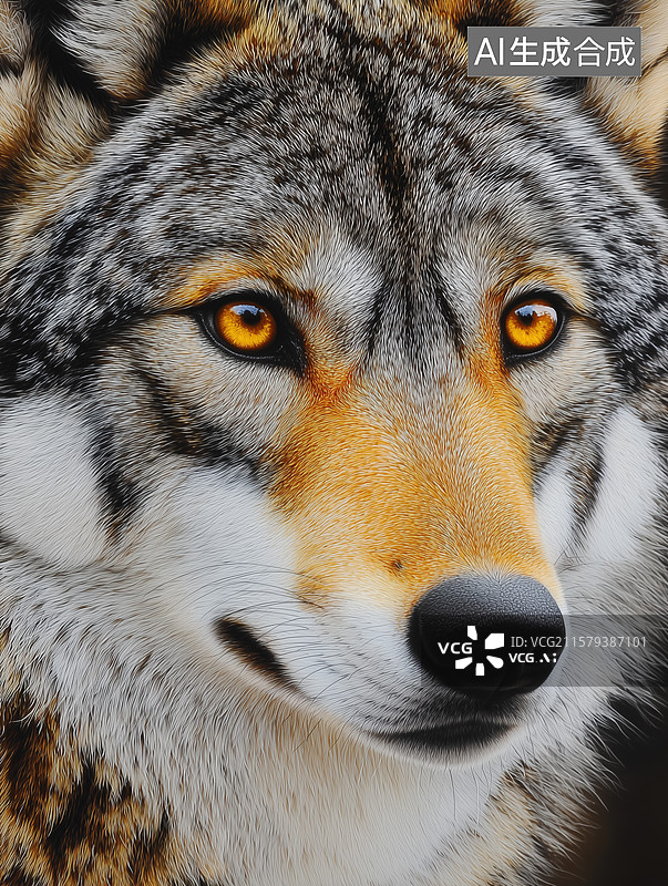 【AI数字艺术】狼特写图片素材