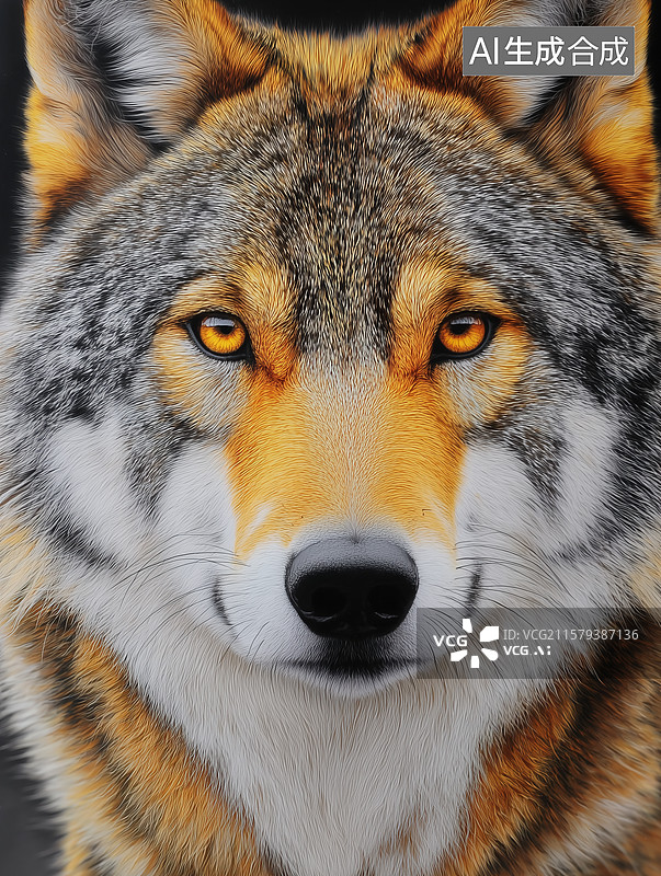【AI数字艺术】狼特写图片素材