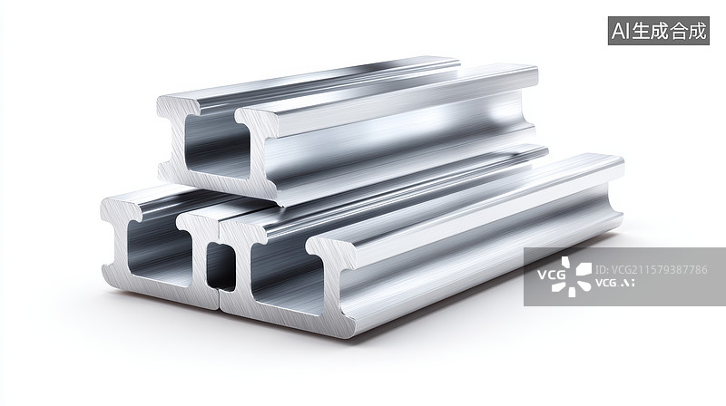 【AI数字艺术】金属型材堆叠展示图片素材