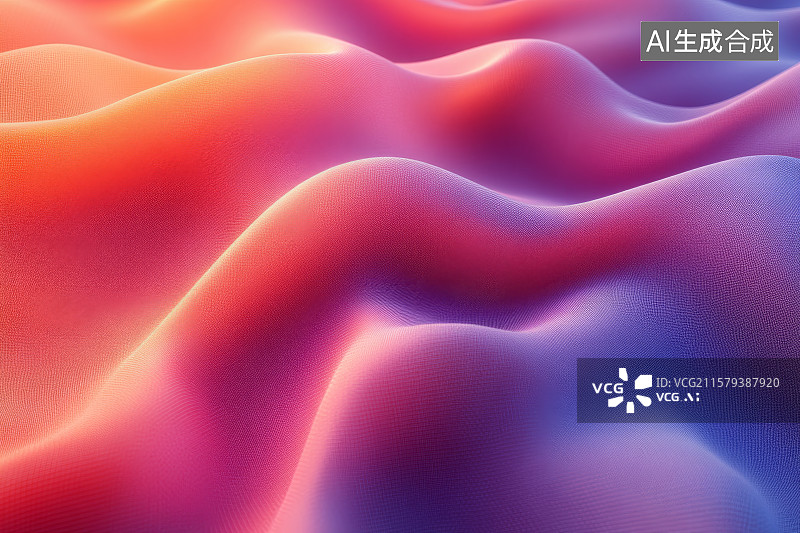 【AI数字艺术】渐变色彩的波浪纹理图片素材