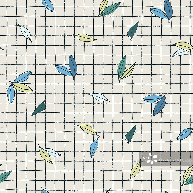 树枝和叶子的无缝图案图片素材