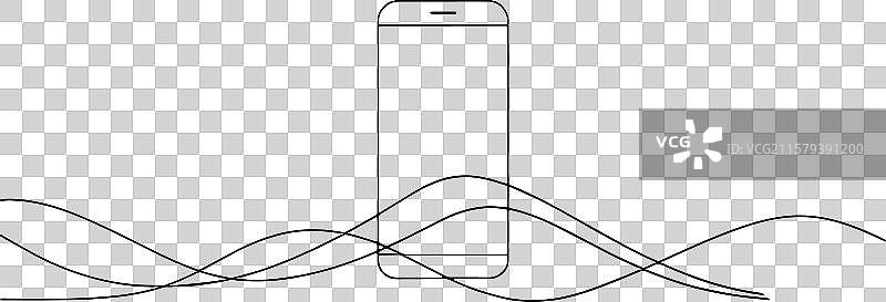 白色背景上的智能手机排成一行图片素材