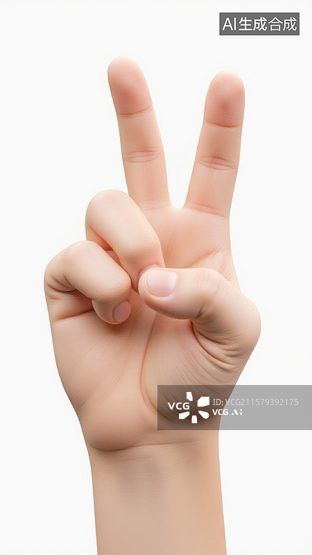 【AI数字艺术】胜利在握的手势象征胜利的V字手势图片素材