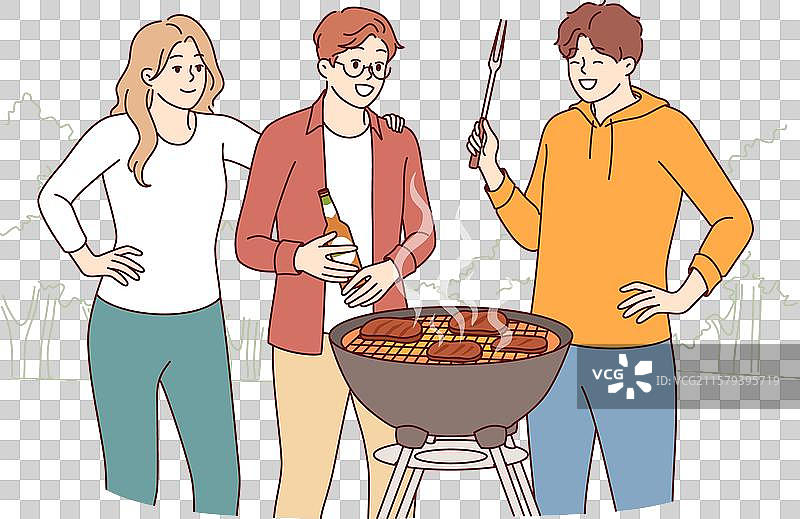 后院烧烤派对，适合朋友或邻居们参加图片素材