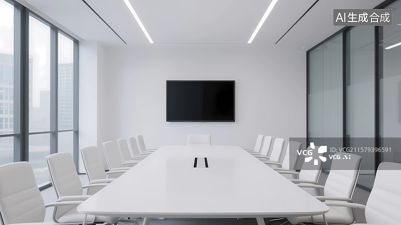 【AI数字艺术】现代会议室空间图片素材