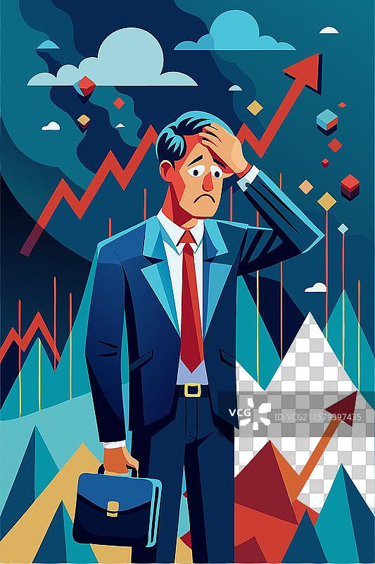 市场波动对商人的压力可视化图片素材