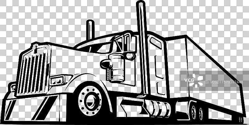 半挂车 18轮 睡眠拖车图片素材