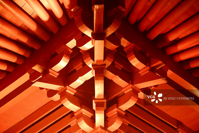 建筑斗拱结构特写图片素材