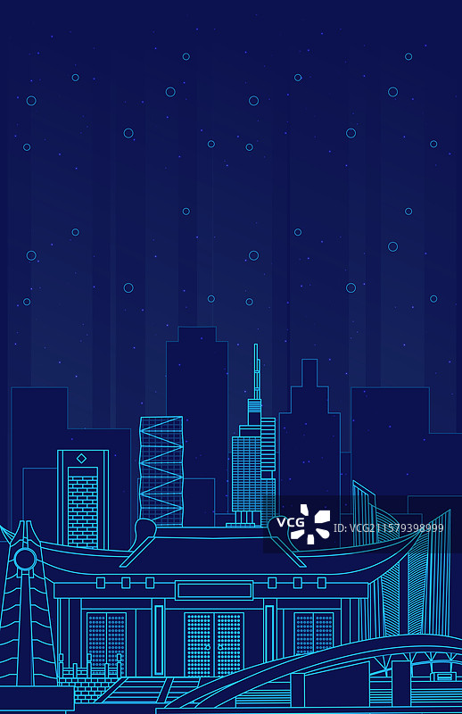 南京科技人工智能数字化城市周年庆蓝色科技背景图片素材