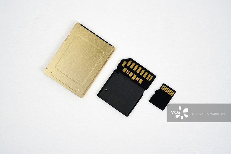 便携式计算机存储设备TF卡和SD卡图片素材