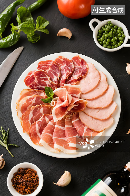 【AI数字艺术】意式火腿的味蕾盛宴图片素材