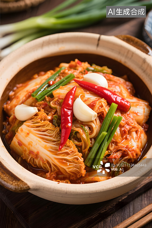 【AI数字艺术】韩式风味泡菜美食图片素材