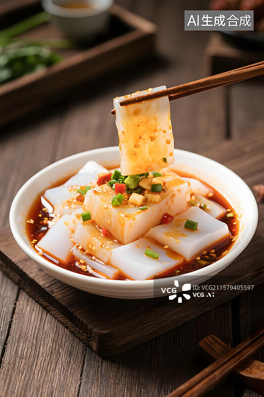 【AI数字艺术】爽滑劲道的特色凉皮图片素材