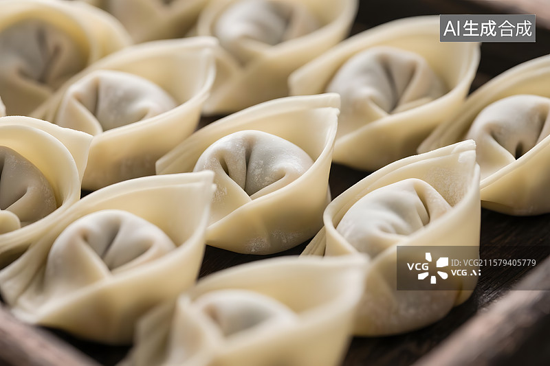 【AI数字艺术】包好的馄饨饺子水饺云吞图片素材