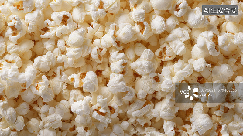 【AI数字艺术】爆米花特写，颗粒饱满图片素材