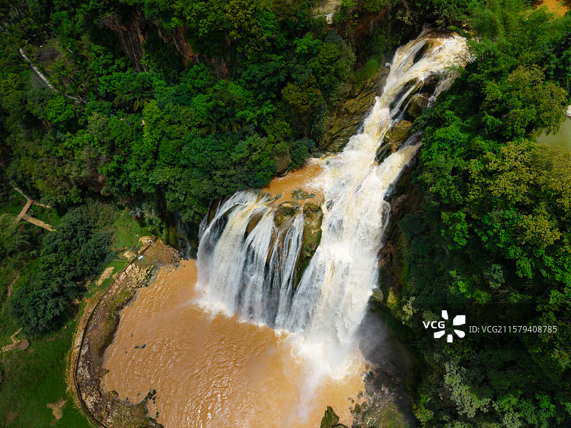 航拍石林大叠水瀑布图片素材