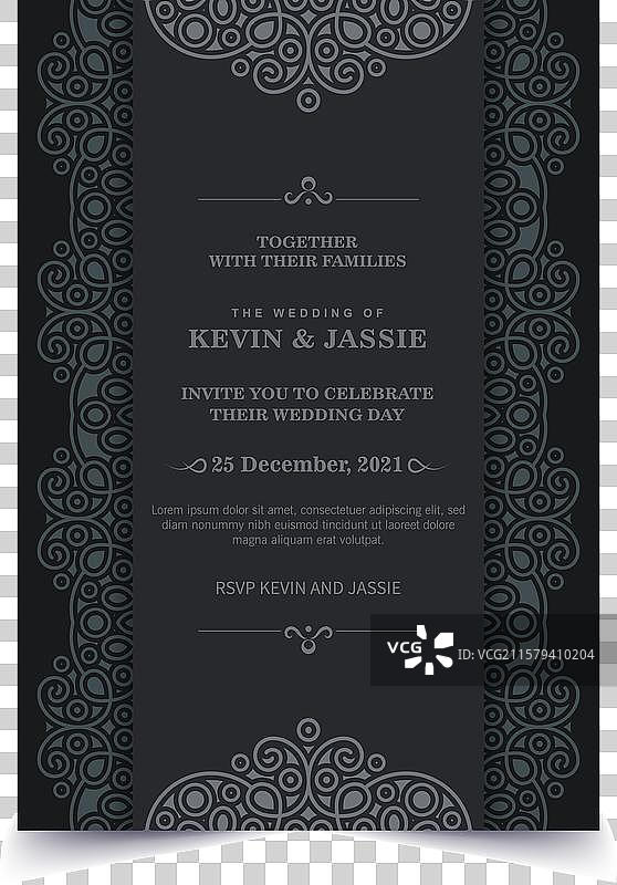 优雅经典的婚礼请柬图片素材