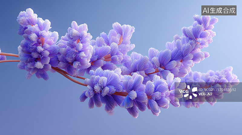 【AI数字艺术】梦幻紫罗兰花朵图片素材