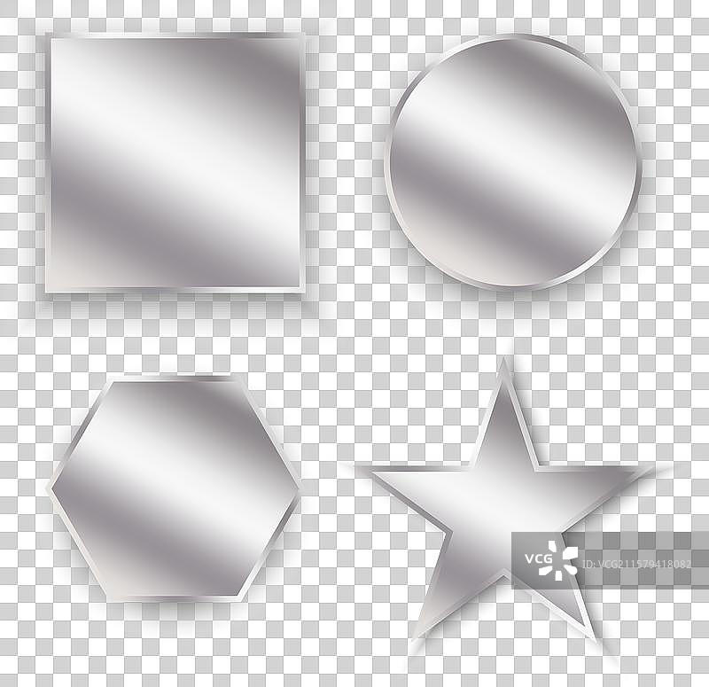 时尚的银色几何形状图片素材