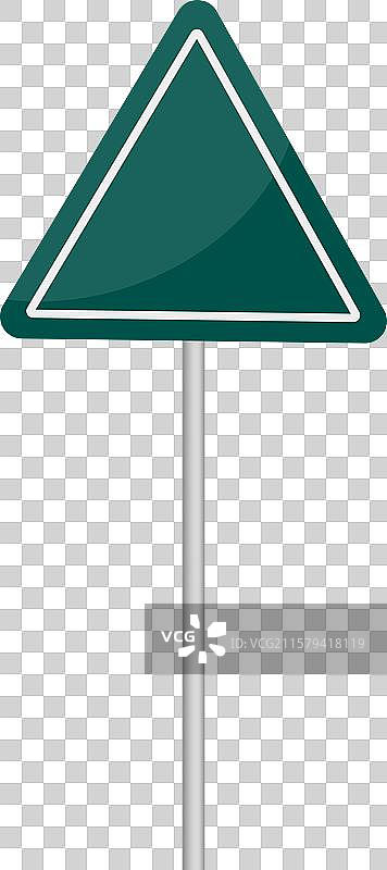 空白绿色交通标志图片素材