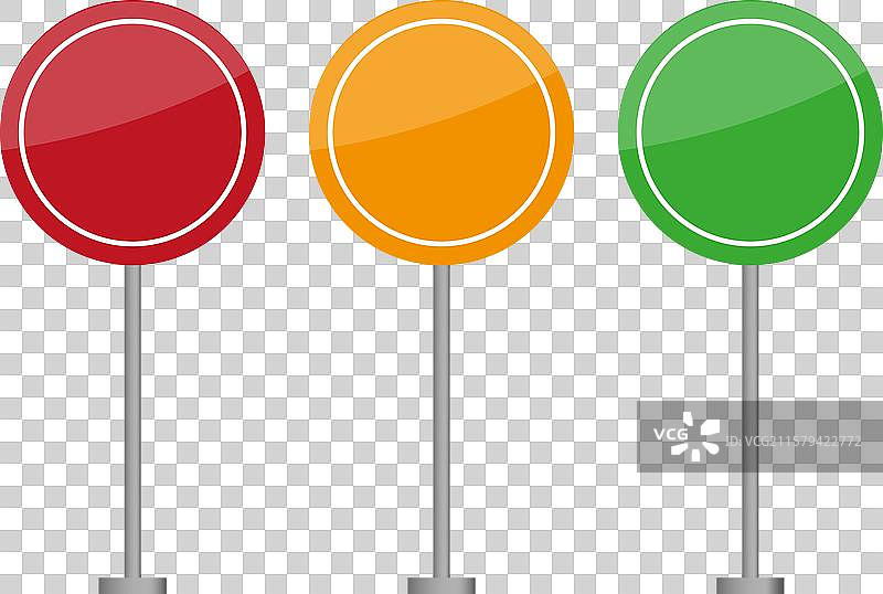 易于编辑的空白交通标志集图像图片素材