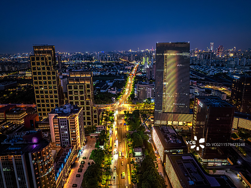 桃浦湾TOP ONE 桃浦智创城 祁连山路真南路 大都市繁华夜景 航拍上海普陀区城市发展产城融合图片素材