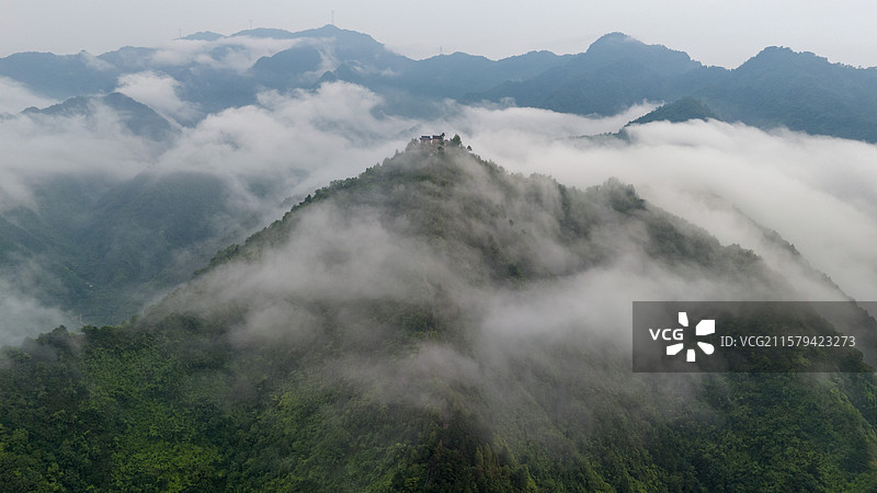 陕西省商洛市丹凤县竹林关镇桃花寨云海图片素材