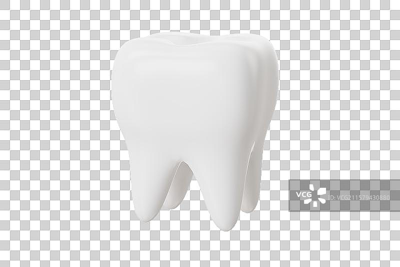 洁白的牙齿三维插画图片素材