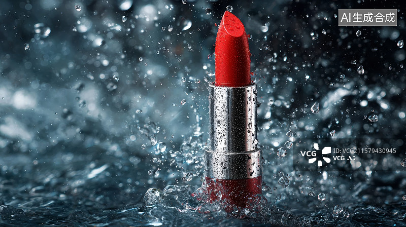 【AI数字艺术】美妆化妆品特写镜头，女性魅力，口红图片素材