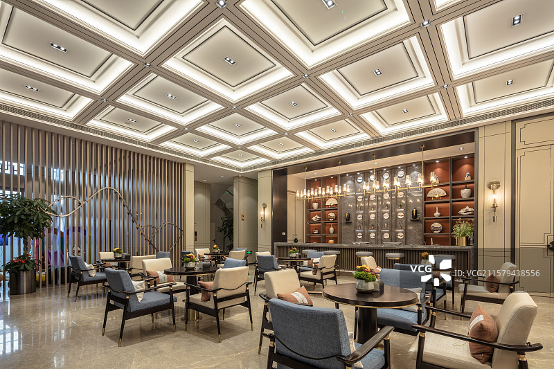 会所大厅与洽谈区布置图片素材