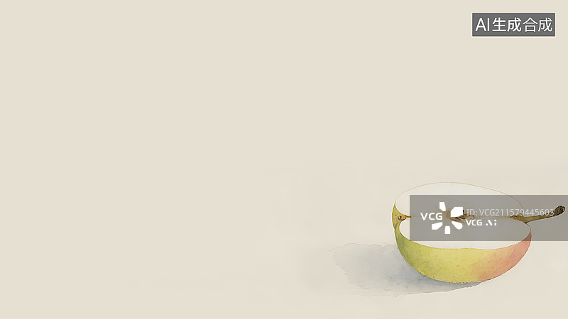 【AI数字艺术】水墨画水果梨子秋月梨等右下图片素材