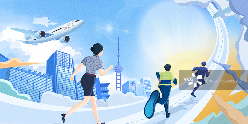 奔跑在求职的路上图片素材