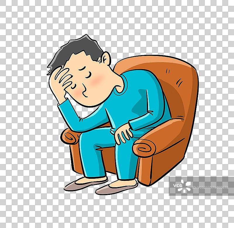 垂头丧气坐在沙发上的男人图片素材