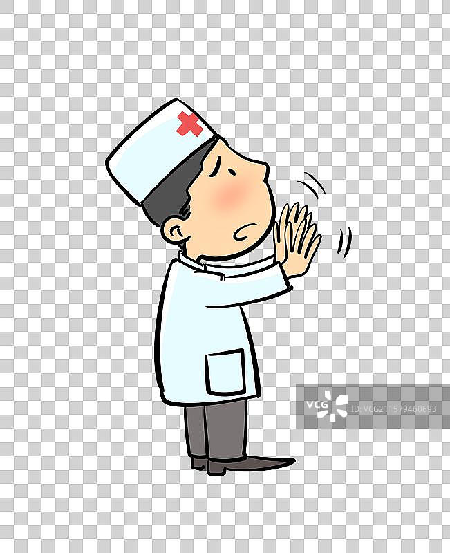 表情担忧摇手的医生图片素材