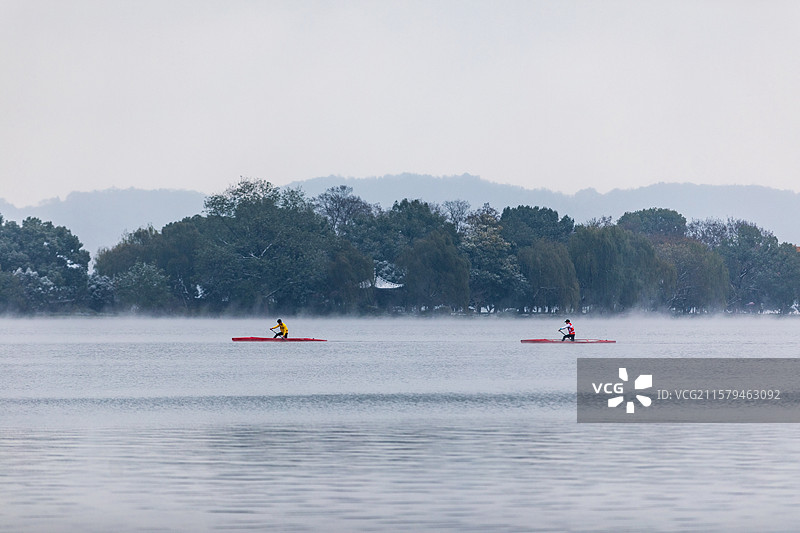 杭州苏堤雪韵图片素材