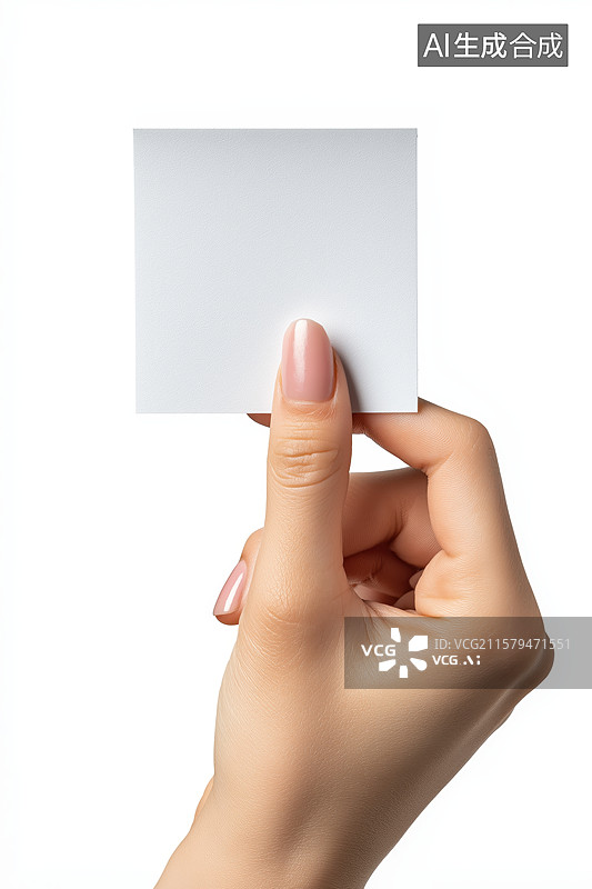 【AI数字艺术】手拿空白纸片图片素材
