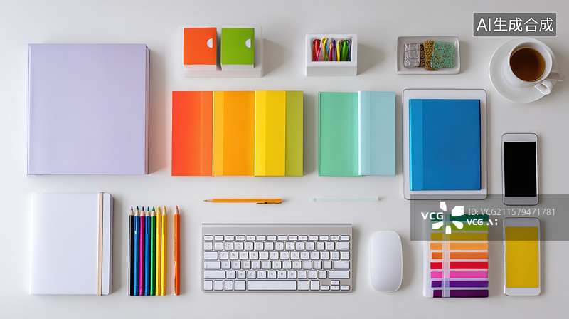 【AI数字艺术】办公桌面创意布置图片素材