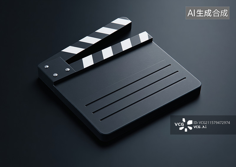 【AI数字艺术】黑色电影拍摄场记板图片素材