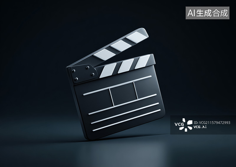 【AI数字艺术】黑色电影拍摄场记板图片素材