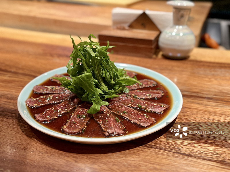 日式柚子风味牛排图片素材