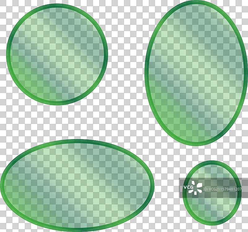 绿色圆圈椭圆形塑料游戏标志图片素材