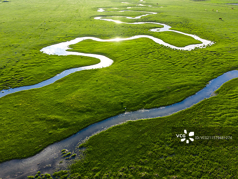 草原风光莫尔格勒河图片素材
