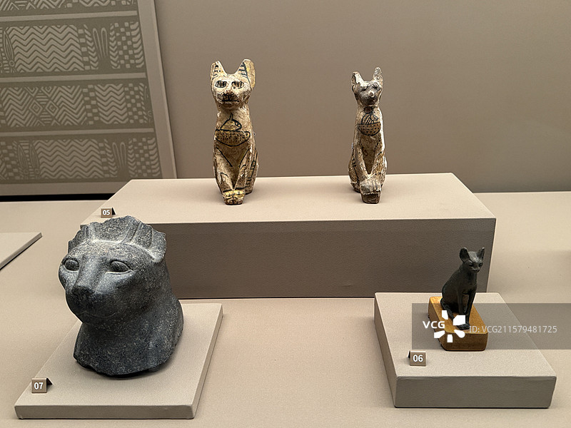上海博物馆埃及特展古埃及猫科神祇猫神祭祀组图片素材
