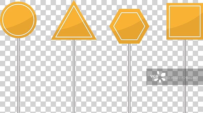 易于编辑的空白交通标志集图像图片素材