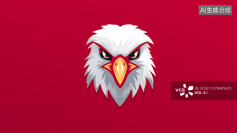 【AI数字艺术】锐利眼神的鹰头标志图片素材