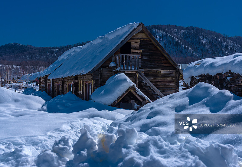 喀纳斯雪景图片素材
